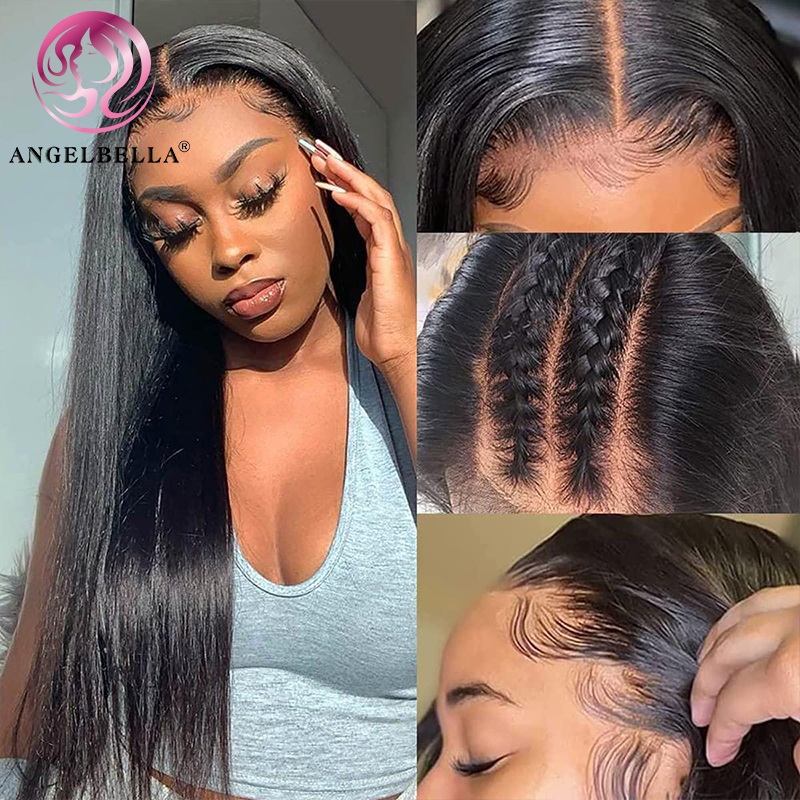 AngelBella Glory Virgin Hair 13X4 Straight HD Frontal Lace Front Wig Human Hair for Black Women