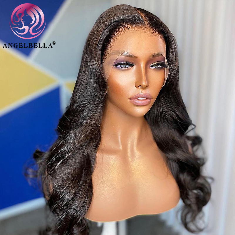 AngelBella Glory Virgin Hair Hot Sale Pre Plucked Body Wave Human Hair Wigs 13X4 HD Lace Front Wigs for Black Women