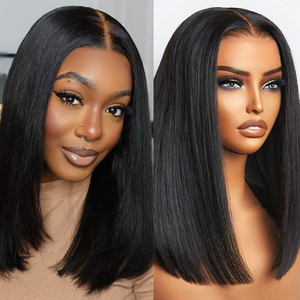 Angelbella 13x4 Vietnamese Human Hair Glueless Transparent Short Straight Lace Front Wig Bob Lace Frontal Wigs for Women