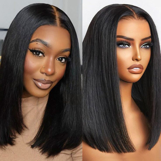 Angelbella 13x4 Vietnamese Human Hair Glueless Transparent Short Straight Lace Front Wig Bob Lace Frontal Wigs for Women