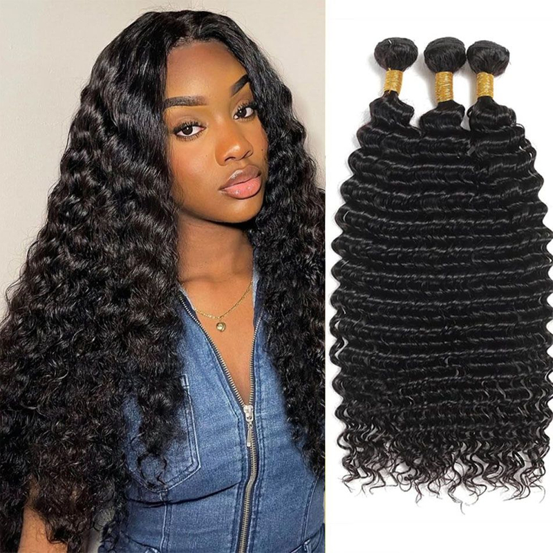 AngelBella Wholesale Hair Extensions Loose Deep Wave Bundle Virgin Brazilian Human Hair Vendor Double Drawn Weave Bundles