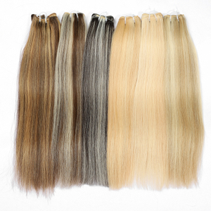 Wholesale Raw Virgin Hair Extensions 100% Raw Virgin Bone Straight Brazilian Hair Weft Hand Tied Cuticle Aligned Natural Style