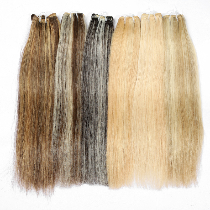 Wholesale Raw Virgin Hair Extensions 100% Raw Virgin Bone Straight Brazilian Hair Weft Hand Tied Cuticle Aligned Natural Style