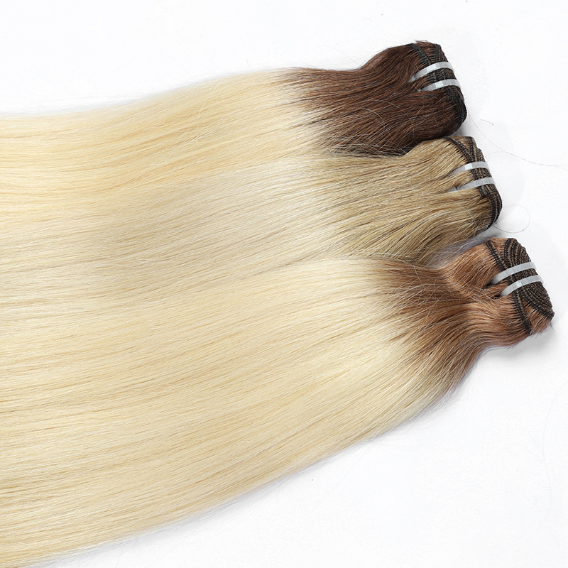 Wholesale 100% Raw Virgin Human Hair Hand Tied Weft Cuticle Aligned Bone Straight Quality Dyed Natural Style Softness Advantage