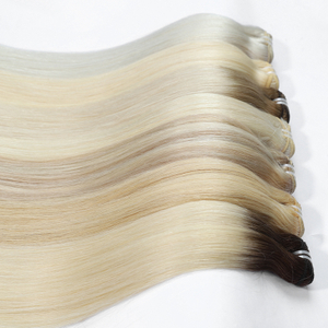 Wholesale Brazilian 100% Raw Virgin Hair Cuticle Aligned Bone Straight Soft Hand Tied Styles Dyed Light Color Natural Genius