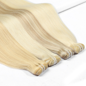 Wholesales Brazilian Hair Weft 100% Raw Virgin Cuticle Aligned Bone Straight Soft Hand Tied Styles Dyed Light Color Natural