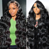 Wholesale 180% Density Raw Hair Glueless Human Hair Wigs Body Wave 13x4 Transparent Lace Front Wigs for Black Women