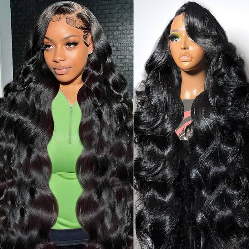 Wholesale 180% Density Raw Hair Glueless Human Hair Wigs Body Wave 13x4 Transparent Lace Front Wigs for Black Women