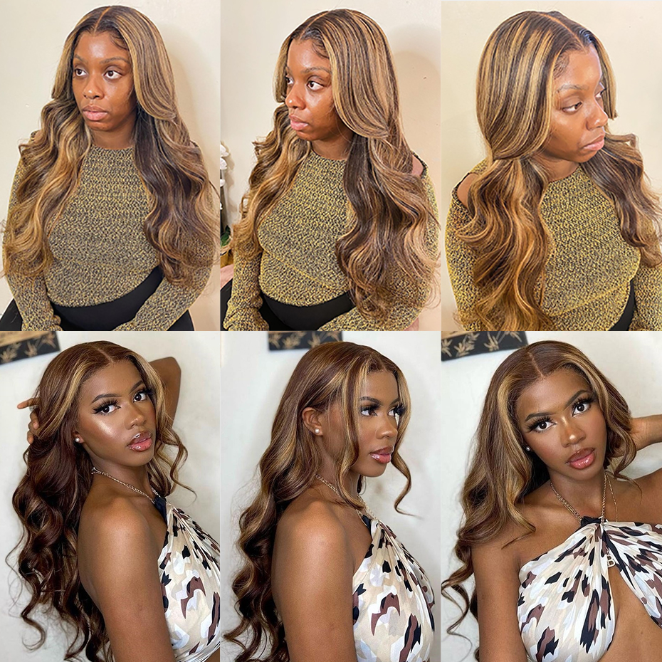Highlight Real Human Hair Lace Front Brazilian Hair Wigs