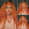 Jerry Curly Human Hair Curly Wigs Ginger Orange