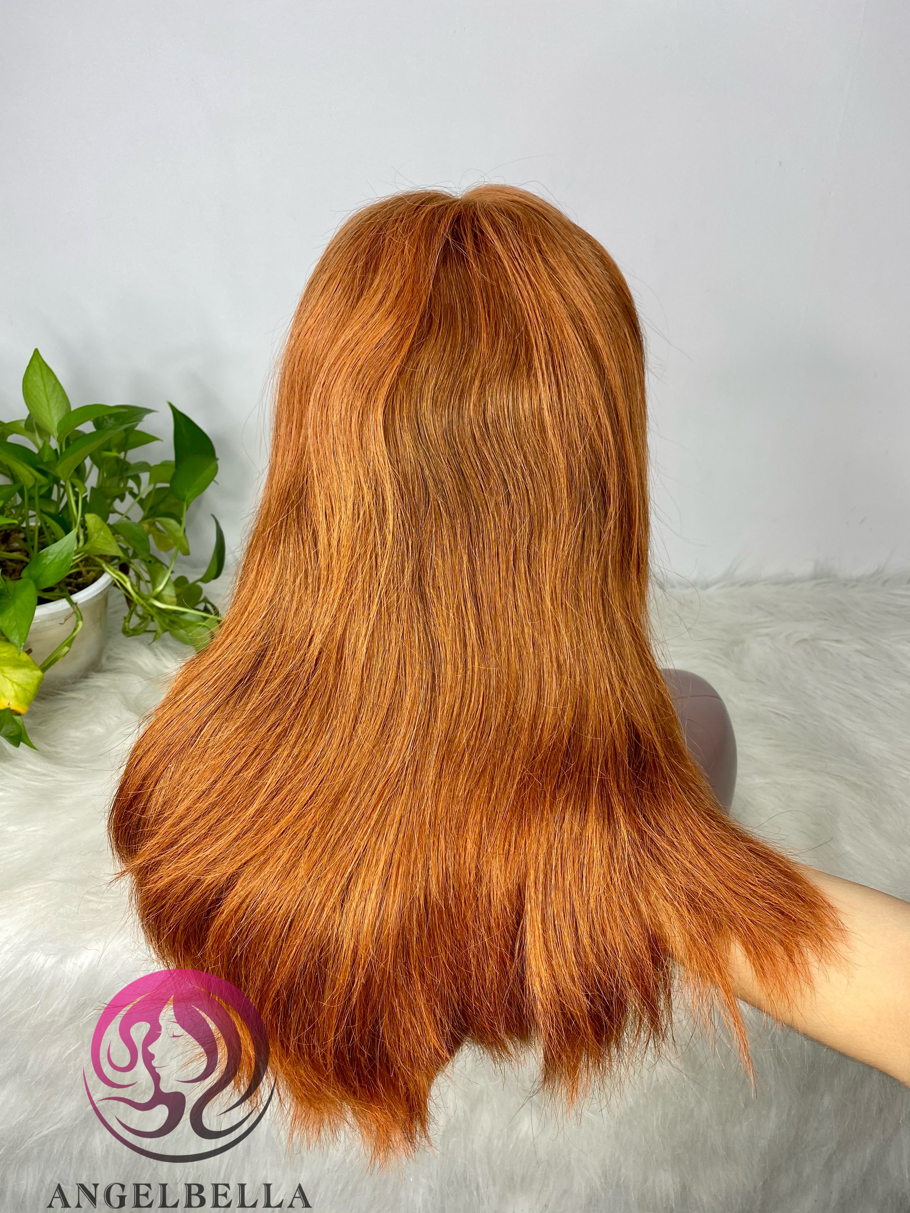 Orange Ginger Color Super Double Drawn Lace Front Wig 13x4