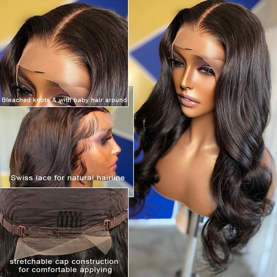13x6 Black Body Wave Brazilian Lace Front Wig