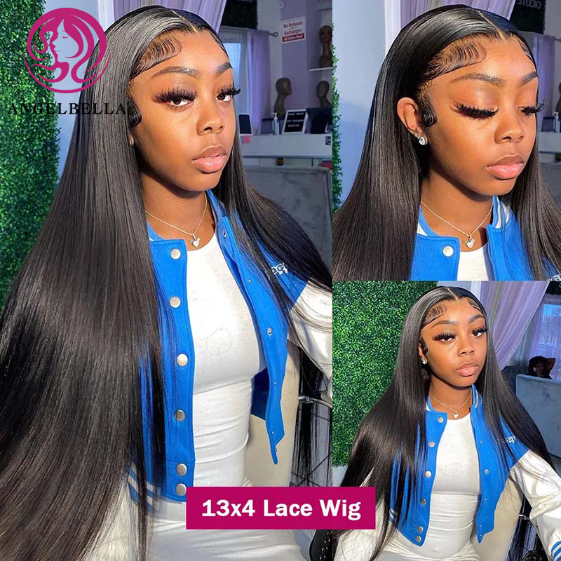 AngelBella Queen Doner Virgin Hair 13X4 HD Lace Wig Human Hair Cuticle Aligned Hair Glueless Wigs