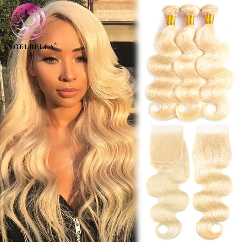 Angelbella Queen Doner Virgin Hair 100% Unprocessed Brazilian 613 Human Hair Bundles Body Wave Hair