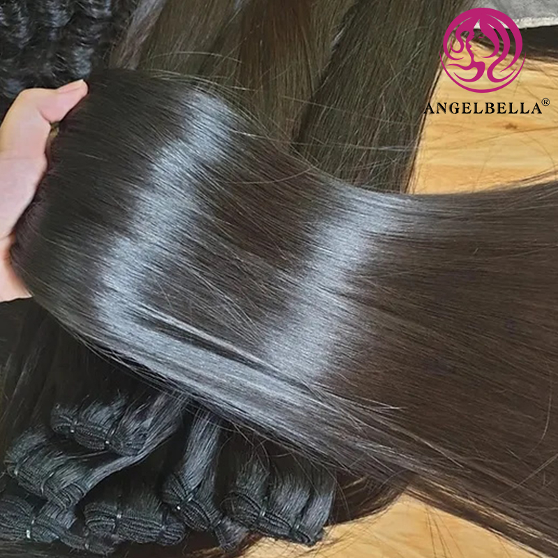 Angelbella Queen Doner Virgin Hair Raw Cambodian Hair Straight Natural 1B# 100% Unprocessed Wave Human Hair Bundles 