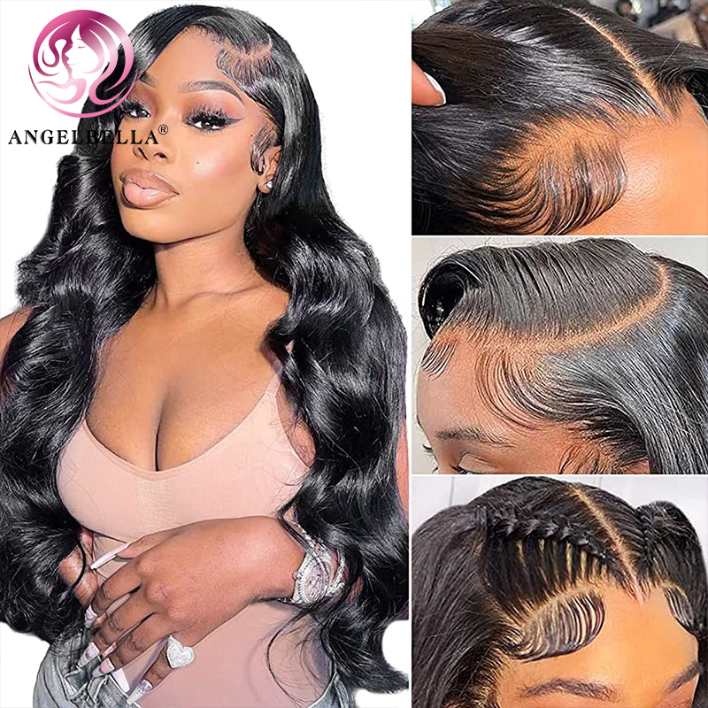 Angelbella Queen Doner Virgin Hair 13x6 Hd Lace Frontal Human Hair Body Wave Perfect Hairline Wigs