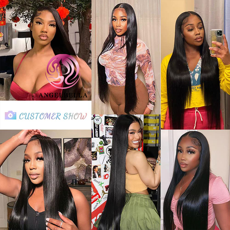 AngelBella Glory Virgin Hair 13X4 Straight Pre Plucked Glueless Wholesale Human Hair HD Lace Front Wigs 