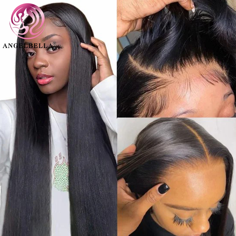 AngelBella DD Diamond Hair Wholesale Lace Frontal Wig 13x4 HD Lace Frontal Wig 28 30 Inch Straight Human Hair Wigs