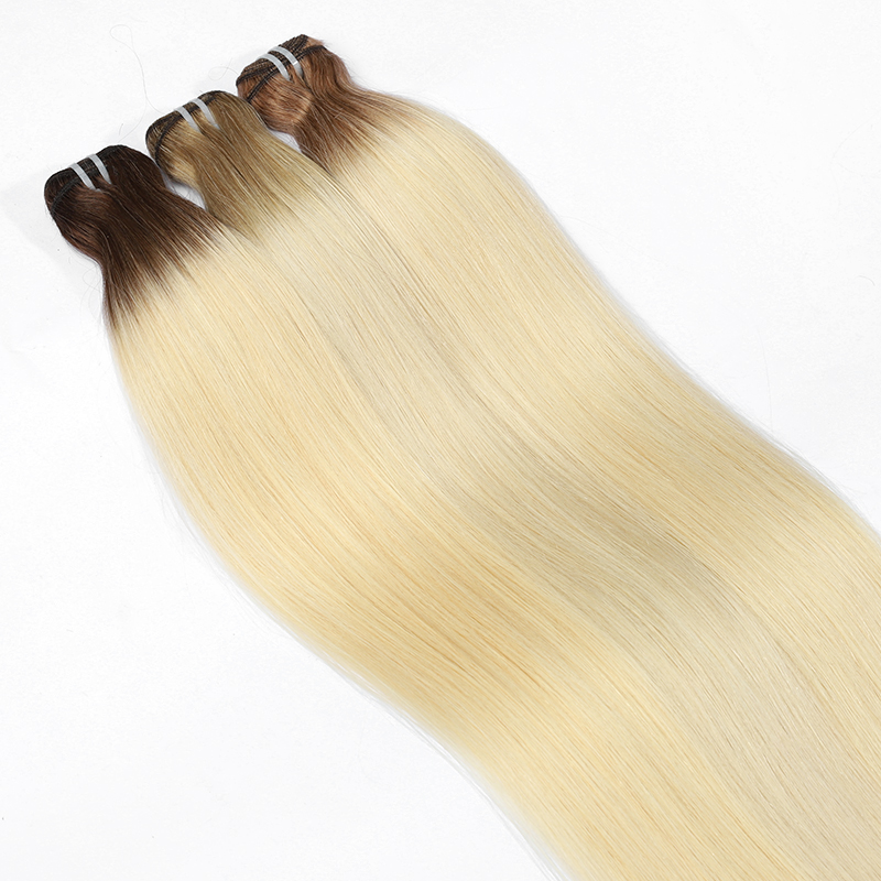 Wholesale 100% Raw Virgin Human Hair Hand Tied Weft Cuticle Aligned Bone Straight Quality Dyed Natural Style Softness Advantage