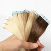100% Raw Virgin Human Hair Extensions Natural Blonde Tape in Hair Weft Straight Invisible 613 Blonde Soft and Comfortable