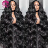 Wholesale High Quality 40 Inch HD Super Long Length Glueless Body Wave Human Hair Lace Frontal Wigs for Black Women