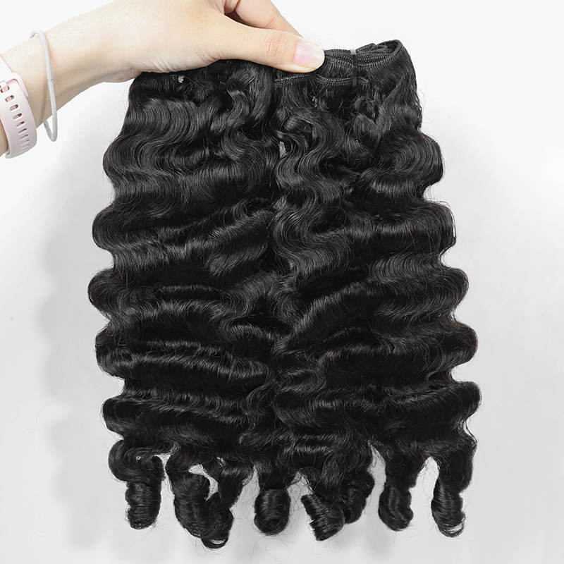 Supplier wholesale Burmese Curly Bundles Human Hair Spiral End Quick Human Hair Bundles Extensions for Women 8-40 inch Natural Black