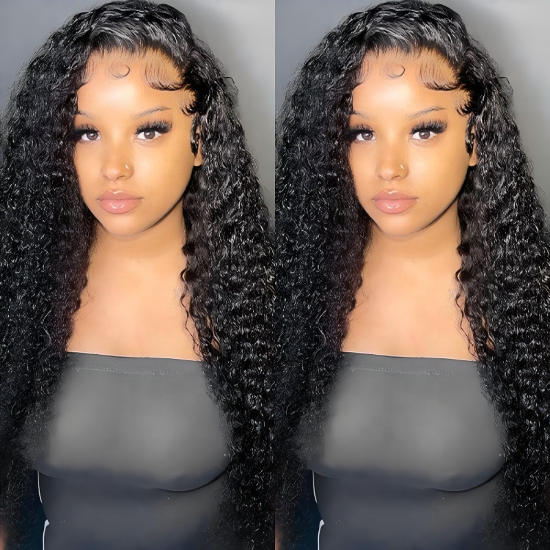 Factory Direct 4X4 5x5 Jerry Curl Glueless Wigs Long Brazilian Virgin Remy Hair Curly HD Human Hair Lace Closure Lace Wig