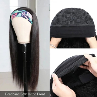 Straight Hair Headband Wig Brazilian Human Hair Headband Wigs For Black Women 