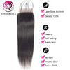 Bone Straight Hair Lace Closure Sew in Side Part Straight Hair Closure with Baby Hairs