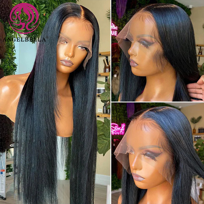 AngelBella Queen Doner Virgin Hair 13X4 Natural Wholesale 100％ Glueless Full HD Lace Human Hair Front Wigs For Black Women