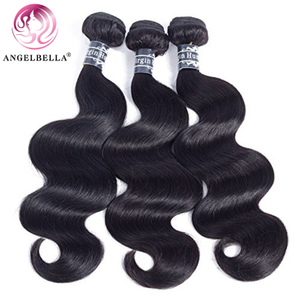 Angelbella Queen Doner Virgin Hair Cheap Brazilian 1b# Body Wave Real Hair Extension Human Hair Weave Bundle