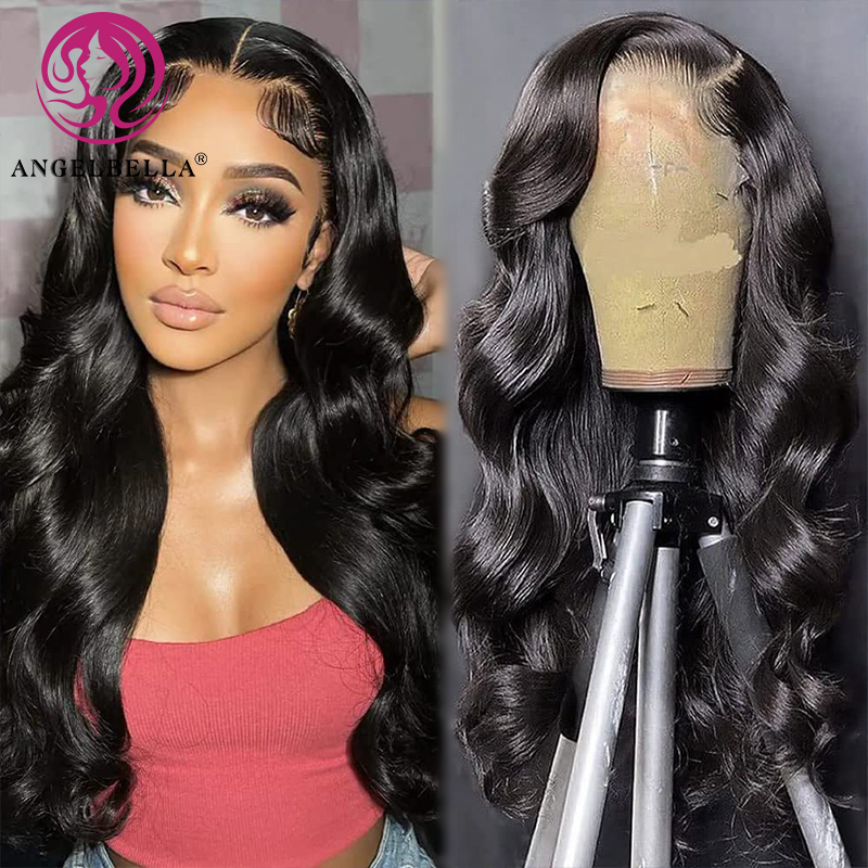 AngelBella Queen Doner Virgin Hair Body Wave 13X4 HD Full Lace Frontal Wig Raw Brazilian Human Hair Hd Lace Wig HD Lace Front Human Hair Wigs