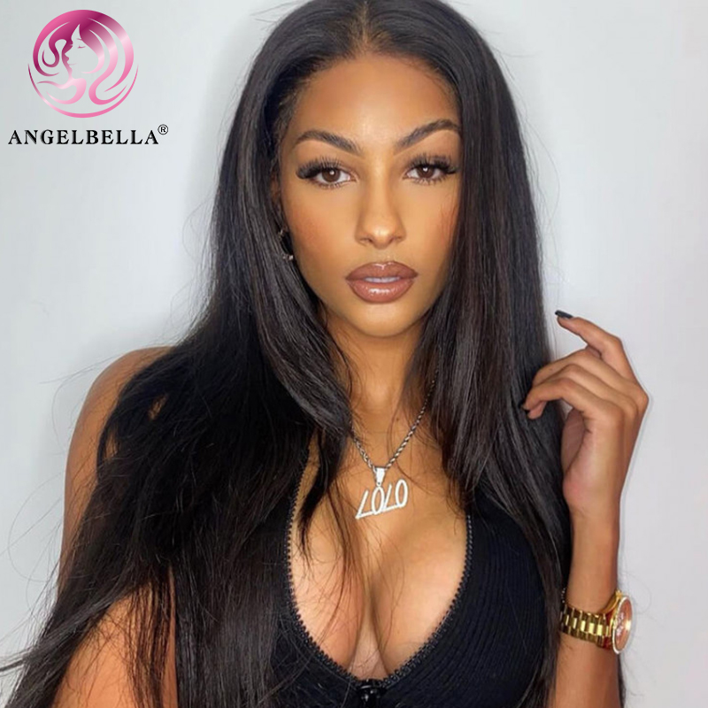 Angelbella Queen Doner Virgin Hair Straight 1B# 13X6 HD Lace Frontal Human Hair Wig