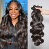 AngelBella Wholesale Natural Black Brazilian Virgin Human Hair Bundles Vendors Double Drawn Weft Body Wave Hair Extensions