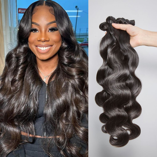 AngelBella Wholesale Natural Black Brazilian Virgin Human Hair Bundles Vendors Double Drawn Weft Body Wave Hair Extensions
