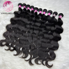 AngelBella Wholesale High Quality Brazilian Remy Human Hair Natural Black Double Drawn Hair Extension Body Wave Bundles