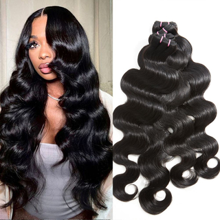 AngelBella Wholesale Indian Virgin Human Hair Extensions Weaves Bundles Double Drawn Body Wave Human Hair Bundles for Black Women