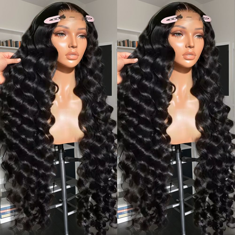 AngelBella Wholesale Brazilian Lace Front Wigs 180% Density Transparent Loose Wave Human Hair Wig for Women