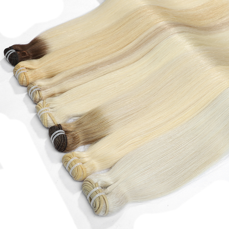 Wholesale Brazilian 100% Raw Virgin Hair Cuticle Aligned Bone Straight Soft Hand Tied Styles Dyed Light Color Natural Genius