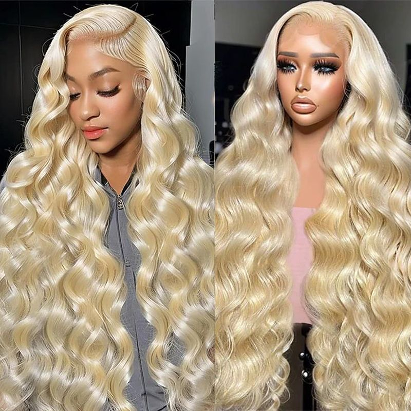  Angelbella High Quality 180% Density 30 Inch Glueless Body Wave Lace Front Wig Vendors 613 Blonde Human Hair Wigs for Black Women