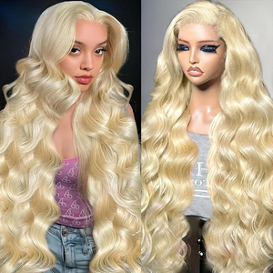 Wholesale 30 Inch 13x4 Glueless Body Wave 613 Blonde Transparent Lace Front Wigs Human Hair Blonde Lace Frontal Wigs for Women