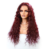 Angelbella 13x4 180% Density Glueless Brazilian Human Hair Transparent Lace Frontal Wigs 99J Water Wave Lace Front Wig for Women