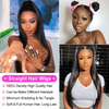 Brazilian 13X4 Straight Human Hair Wigs 180% Density Gluless HD Transparent Swiss Lace Front Wigs for Black Women