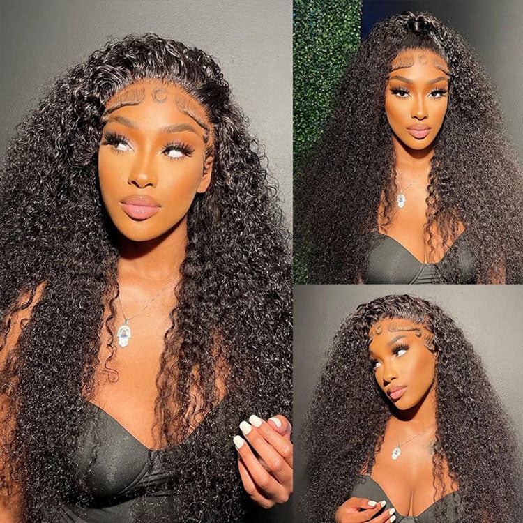 Factory Direct 4X4 5x5 Jerry Curl Glueless Wigs Long Brazilian Virgin Remy Hair Curly HD Human Hair Lace Closure Lace Wig