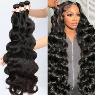 Wholesale 100% Unprocessed Body Wave Human Hair Extension Cuticle Aligned Double Drawn Raw Hair Bundles for Black Women
