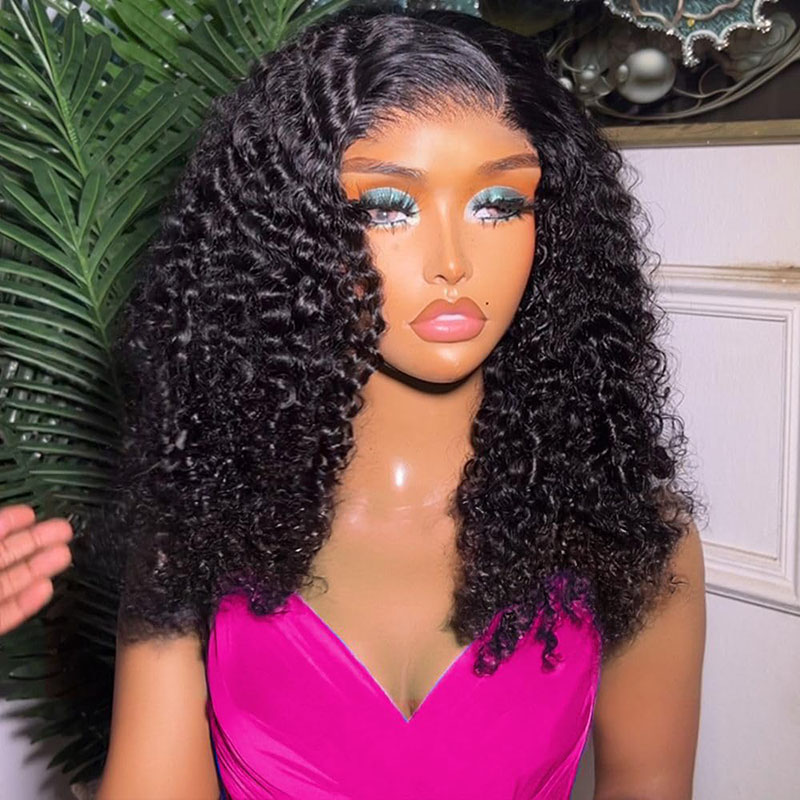 Deep Wave Wig Remy Hair Part Lace Wig Pre Plucked Human Hair Lace Part Wiigs