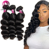 Remy Hair Extensions Natural Black Color Loose Wave Hair Weave Bundle For Black Women 