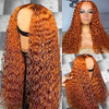 Angelbella 2022 New Style Orange Ginger Color 13X1x4 T Part Lace Front Wig Human Hair 