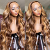 Highlight Frontal Human Hair Honey Blonde Lace Front Wig