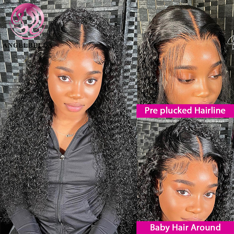 AngelBella DD Diamond Hair 13X4 Jerry Curl Real Human Hair Wig Glueless HD Lace Front Wigs